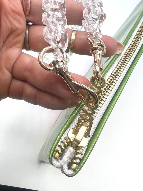Clear Acrylic Chain Wristlet