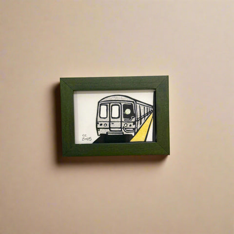 Framed Mini Block Print, G Train