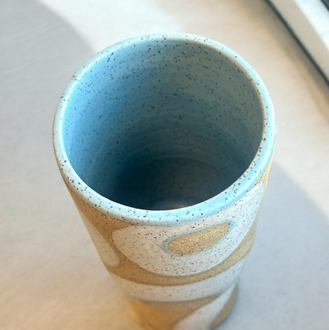 White and Blue Circle Vase