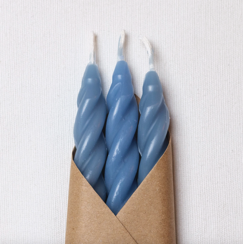 Ocean Beeswax Spiral Taper Candle Set