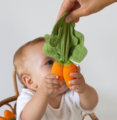 Cathy the Carrot Mini Doudou Teether