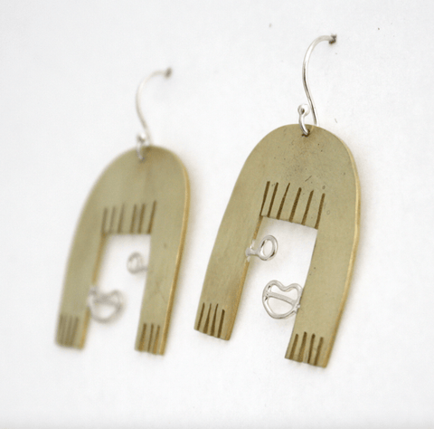 Brass Face Earrings (Bangs) - The WonderMart
