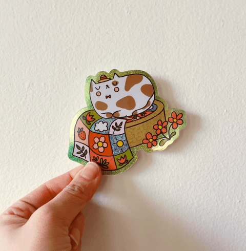 Cat Picnic Sticker - The WonderMart