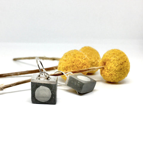 Concrete Dot Earrings - The WonderMart