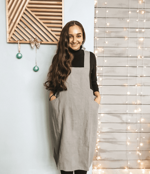 Crossback Linen Apron - The WonderMart