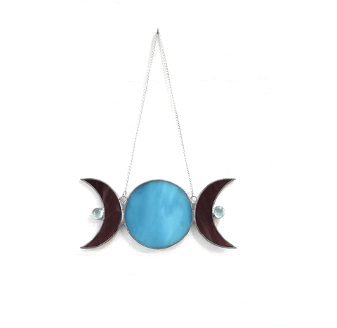 Divine Moon Trio Stained Glass Suncatcher - The WonderMart