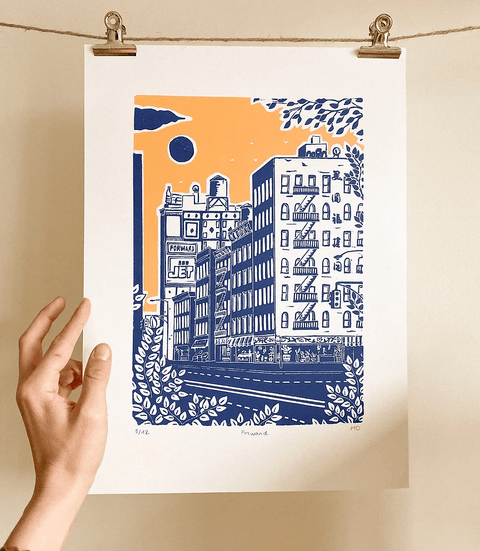 Forward Linocut Print - The WonderMart