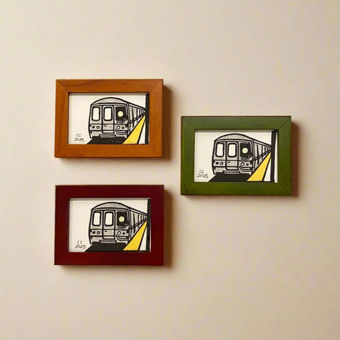 Framed Mini Block Print, G Train - The WonderMart