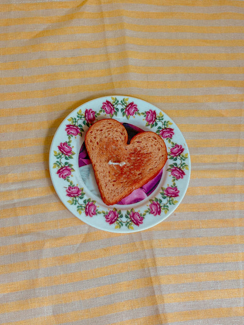 Hand Painted Heart - Shaped Toast Candle - The WonderMart