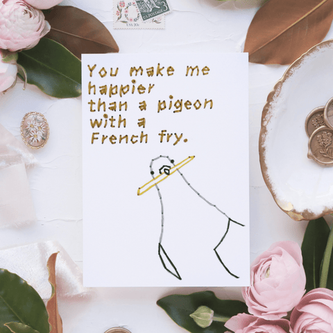 Happier Than A Pigeon Card - The WonderMart