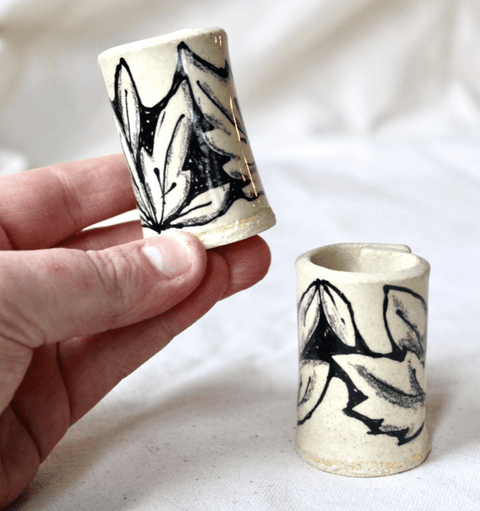 Illustrated Leaves Candle Holder - The WonderMart