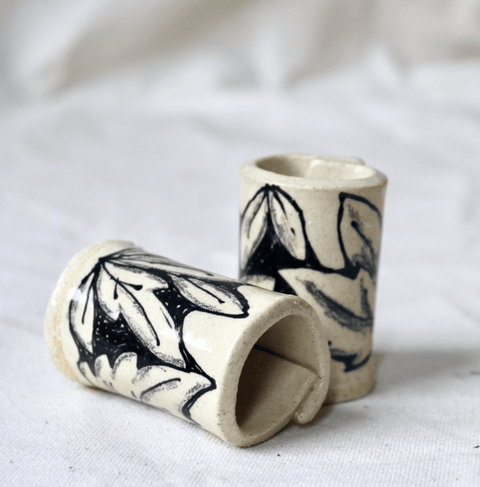 Illustrated Leaves Candle Holder - The WonderMart