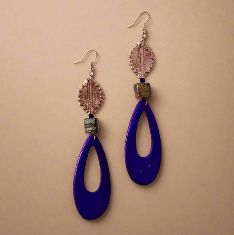 Kalinda Wood Drop Earrings - The WonderMart