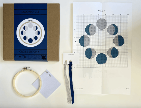 Moon Cycle Cross Stitch Kit - The WonderMart