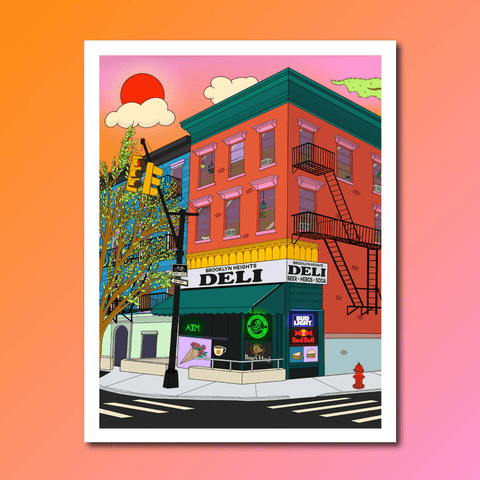 On a Corner in Brooklyn Print - The WonderMart