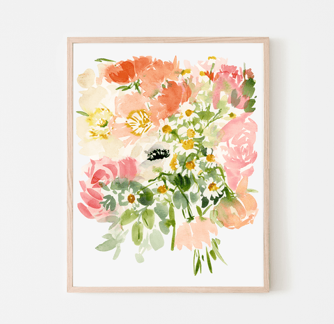 Pink Bridal Bouquet Print - The WonderMart