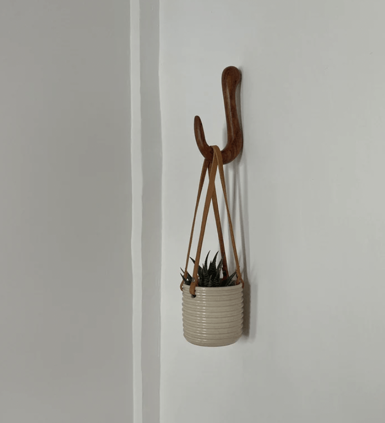 white ribbed plant pot Ribbed Hanging Plant Pot - Warm White