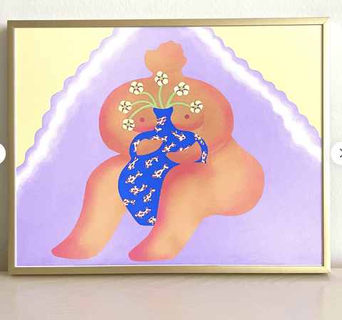 Woman With Flowers Print - The WonderMart