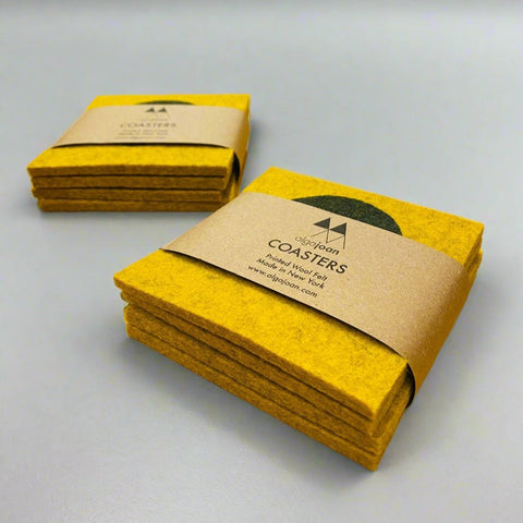 Wool Felt Coaster Set, Olive Arp Geos - The WonderMart