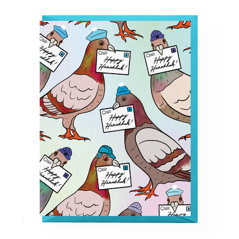 Pigeon Hanukkah Letters Card