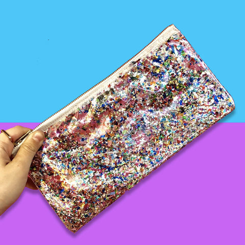 Rainbow Confetti Clutch
