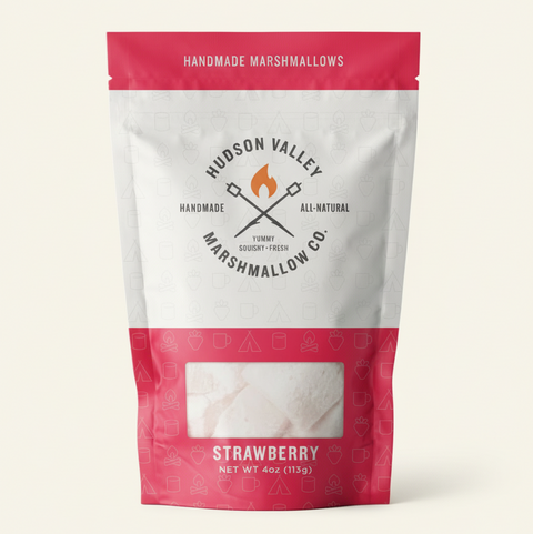 Hudson Valley Marshmallow Co. strawberry marshmallows packaging on a white background