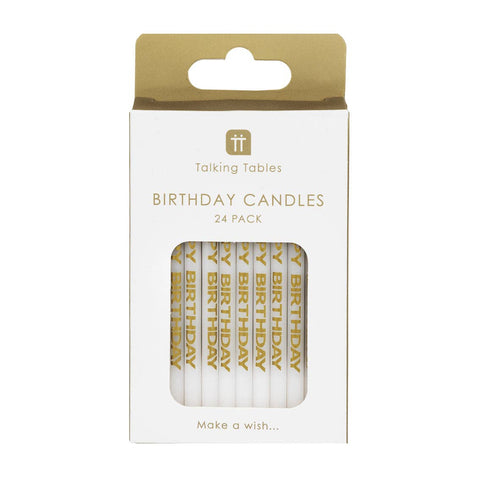 White & Gold Birthday Candles