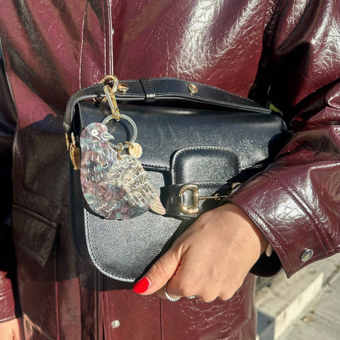 Hand-painted Pigeon Bag Charm + Keychain