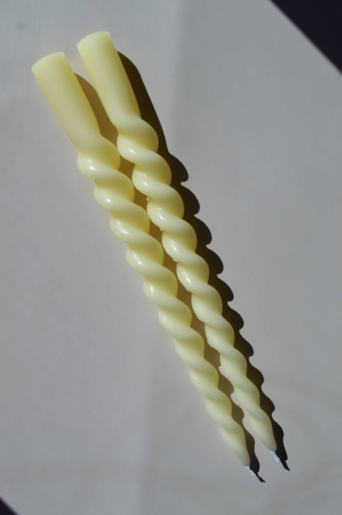 Spiral Beeswax Candlestick Set