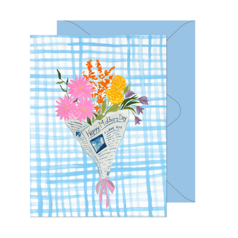 Newspaper Flowers Mother's Day Card