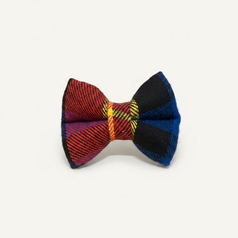 Campfire Glow Plaid Dog Bowtie