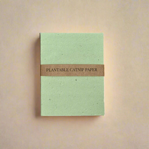 Plantable catnip paper with a brown band