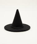 A small black felt witch hat for pets.