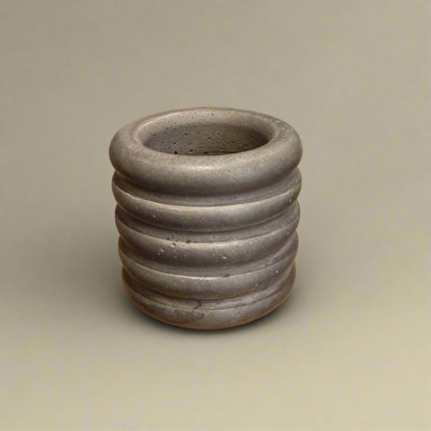 black concrete ribbed match holder