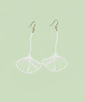 White gingko leaf earrings