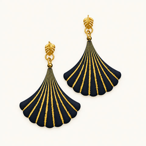 Monstera Fan Earrings