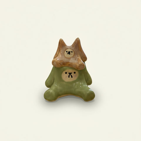 Ceramic figurine with a bear-like design
