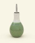 Green ceramic oil cruet