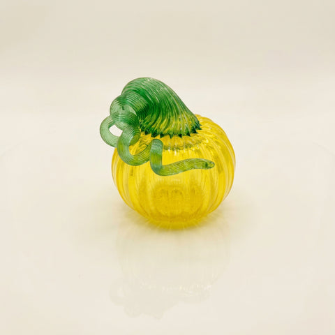 Mini Glass Pumpkin, Yellow