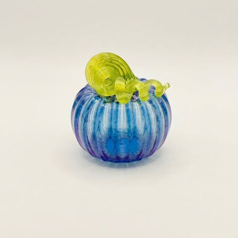 Mini Glass Pumpkin, Blue