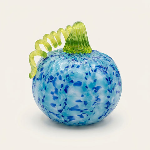 Large Glass Pumpkin, Blue