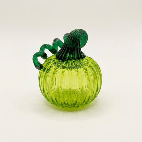 Mini Glass Pumpkin, Lime Green