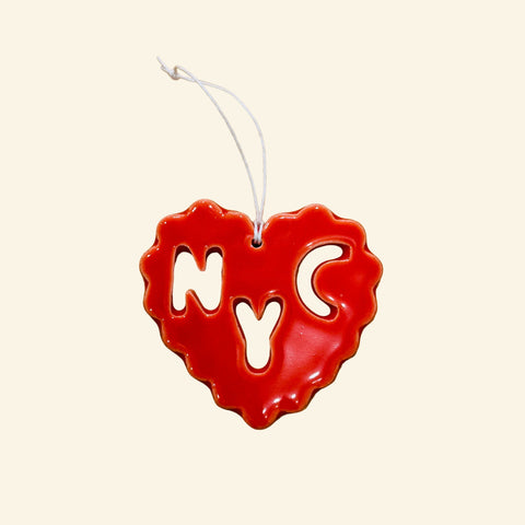Scalloped NYC Cutout Ceramic Ornament
