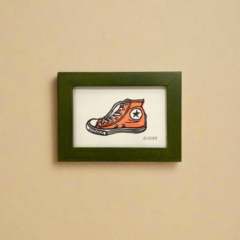 Framed Mini Block Print, High Top Sneaker