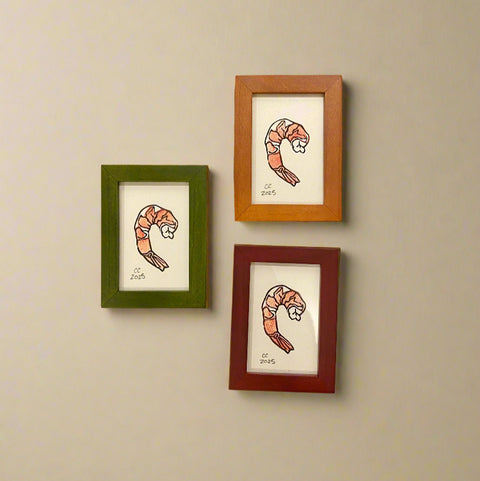 Framed Mini Block Print, Cocktail Shrimp