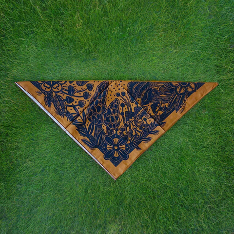 Mushroom Forest Block Printed Bandana