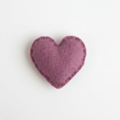 Purple heart-shaped catnip toy