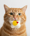 Felt fried egg shaped catnip toy