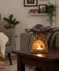 Ceramic mushroom-shaped luminary