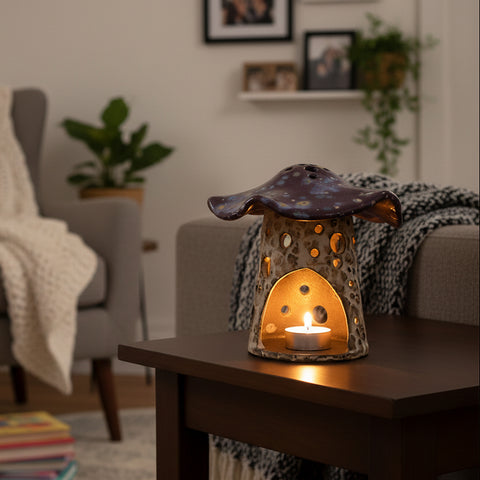 Ceramic mushroom-shaped luminary